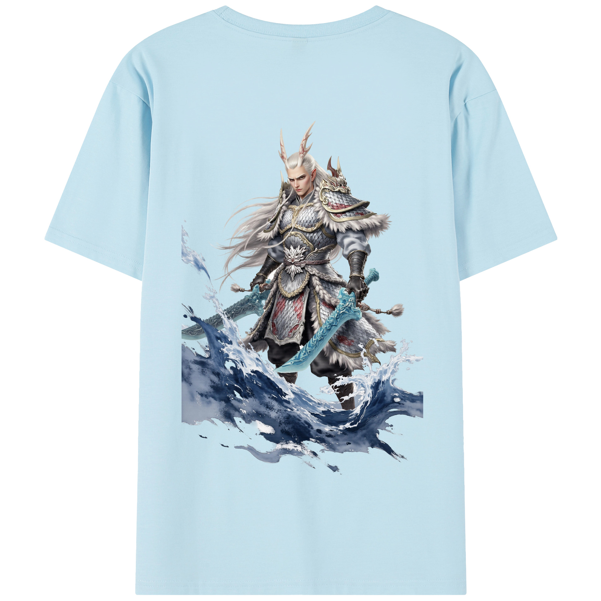 （画像用） Ne Zha 2 ナタ 魔童の大暴れ 綿100％半袖Tシャツ（背面プリント）